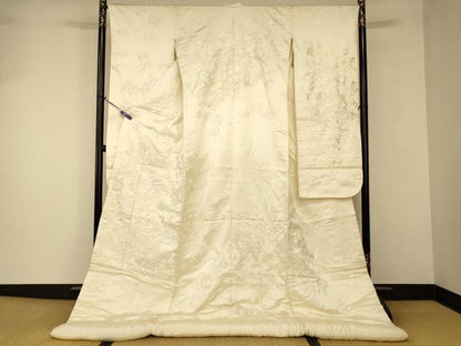 平和屋本店●白打掛　白無垢　和装　婚礼　結婚式　花嫁　神社挙式　総刺繍　花車文　逸品　AABJ2696fw