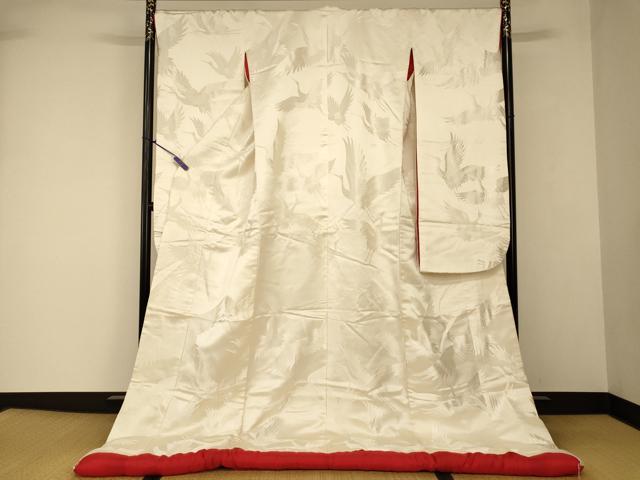 平和屋本店●白打掛　白無垢　和装　婚礼　結婚式　花嫁　神社挙式　唐織　飛鶴文　逸品　AABJ2698fw