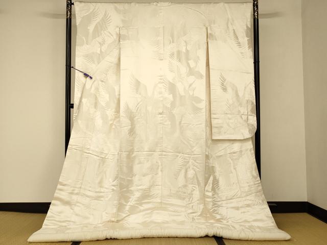 平和屋本店●白打掛　白無垢　和装　婚礼　結婚式　花嫁　神社挙式　唐織　飛鶴文　逸品　AABJ2699fw