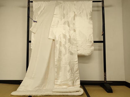 平和屋本店●白打掛　白無垢　和装　婚礼　結婚式　花嫁　神社挙式　唐織　飛鶴文　逸品　AABJ2699fw