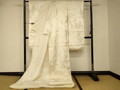 平和屋本店●白打掛　白無垢　和装　婚礼　結婚式　花嫁　神社挙式　唐織　飛鶴松文　逸品　AABJ2703fw