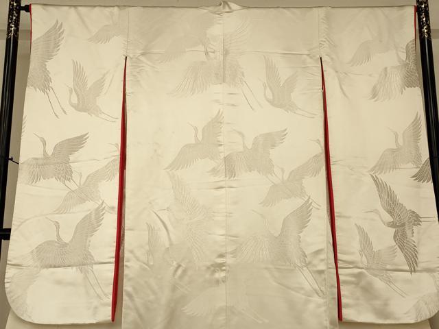 平和屋本店●白打掛　白無垢　和装　婚礼　結婚式　花嫁　神社挙式　唐織　飛鶴舞花文　逸品　AABJ2705fw