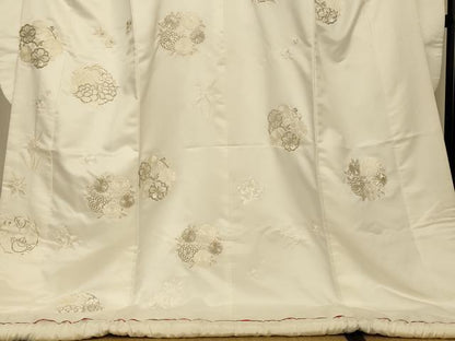 平和屋本店●白打掛　白無垢　和装　婚礼　結婚式　花嫁　神社挙式　駒刺繍　草花丸文　AABJ2711fw