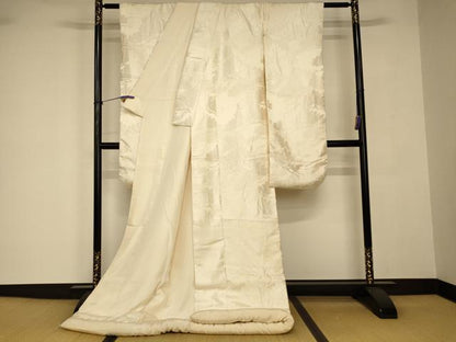 平和屋本店●白打掛　白無垢　和装　婚礼　結婚式　花嫁　神社挙式　唐織　枝花文　逸品　AABJ2712fw