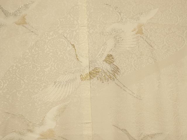 平和屋本店●白打掛　白無垢　和装　婚礼　結婚式　花嫁　神社挙式　唐織　飛鶴更紗花文　金銀糸　逸品　AABJ2715fw