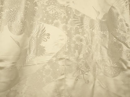 平和屋本店●白打掛　白無垢　和装　婚礼　結婚式　花嫁　神社挙式　唐織　飛鶴花車文　逸品　AABJ2716fw