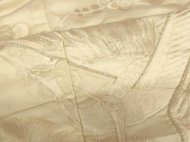 平和屋本店●白打掛　白無垢　和装　婚礼　結婚式　花嫁　神社挙式　総刺繍　飛鶴松梅文　ラインストーン　逸品　AABJ2717fw