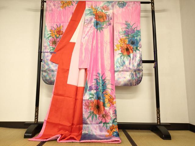 平和屋本店●お引きずり・お引き摺り・引き振袖　和装　結婚式　舞妓　芸妓　芸者　衣装　霞草花文　暈し染め　AABJ2722fw
