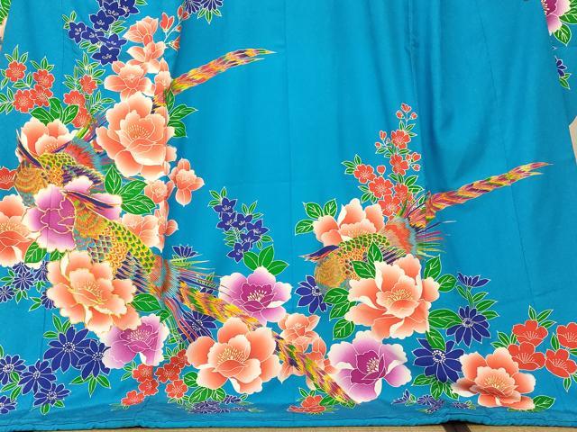 平和屋本店●お引きずり・お引き摺り・引き振袖　和装　結婚式　舞妓　芸妓　芸者　衣装　駒刺繍　草花雉文　暈し染め　金彩　AABJ2724fw