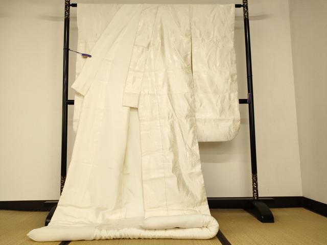 平和屋本店●白打掛　白無垢　和装　婚礼　結婚式　花嫁　神社挙式　唐織　飛鶴枝花文　逸品　AABJ2730fw