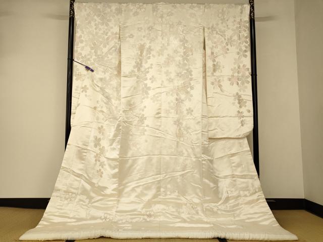 平和屋本店●白打掛　白無垢　和装　婚礼　結婚式　花嫁　神社挙式　唐織　舞桜文　金銀糸　逸品　AABJ2732fw