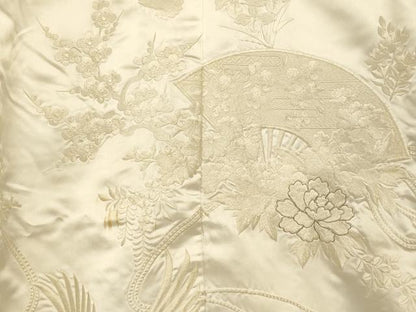 平和屋本店●白打掛　白無垢　和装　婚礼　結婚式　花嫁　神社挙式　駒刺繍　飛鶴松梅扇子文　逸品　AABJ2733fw