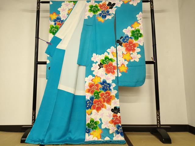 平和屋本店●お引きずり・お引き摺り・引き振袖　和装　結婚式　舞妓　芸妓　芸者　衣装　駒刺繍　舞花文　金彩　逸品　AABJ2744fw