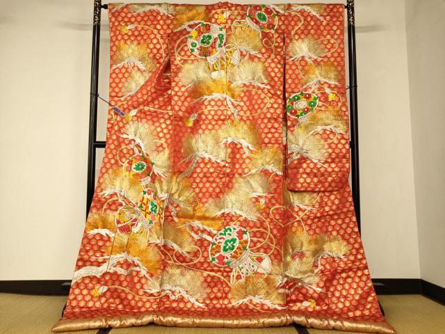 平和屋本店●色打掛　和装　婚礼　結婚式　花嫁　神社挙式　総刺繍　花鼓松文　金銀糸　逸品　AABJ2745fw