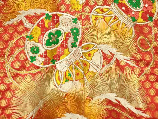 平和屋本店●色打掛　和装　婚礼　結婚式　花嫁　神社挙式　総刺繍　花鼓松文　金銀糸　逸品　AABJ2745fw