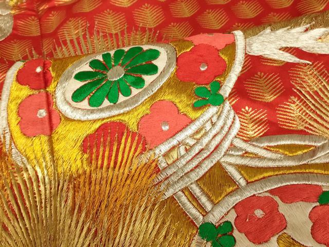 平和屋本店●色打掛　和装　婚礼　結婚式　花嫁　神社挙式　総刺繍　花鼓松文　金銀糸　逸品　AABJ2745fw