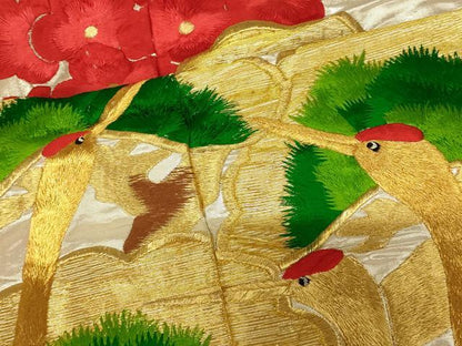 平和屋本店●色打掛　和装　婚礼　結婚式　花嫁　神社挙式　駒刺繍　群鶴松梅文　金銀糸　逸品　AABJ2746fw