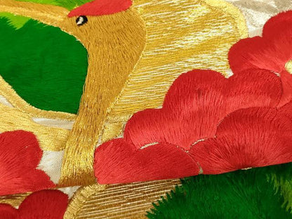 平和屋本店●色打掛　和装　婚礼　結婚式　花嫁　神社挙式　駒刺繍　群鶴松梅文　金銀糸　逸品　AABJ2746fw