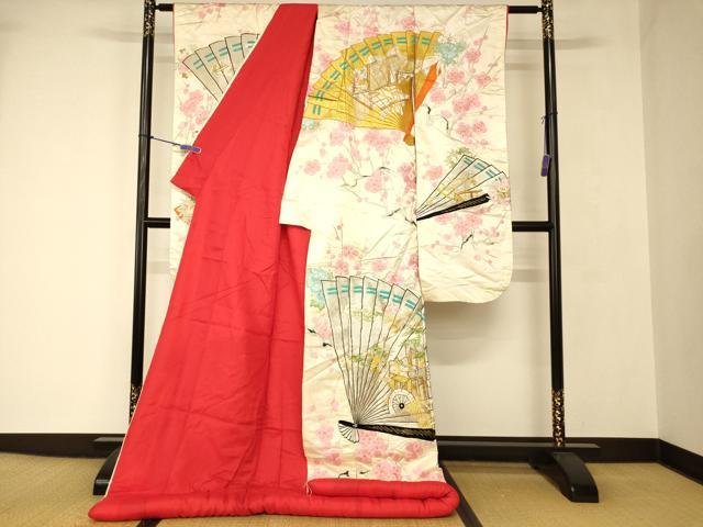 平和屋本店●色打掛　和装　婚礼　結婚式　花嫁　神社挙式　総刺繍　枝梅御所車扇子文　金銀糸　逸品　AABJ2747fw