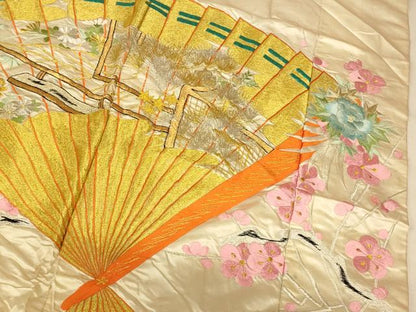 平和屋本店●色打掛　和装　婚礼　結婚式　花嫁　神社挙式　総刺繍　枝梅御所車扇子文　金銀糸　逸品　AABJ2747fw