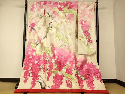 平和屋本店●色打掛　和装　婚礼　結婚式　花嫁　神社挙式　総刺繍　鳳凰枝花文　金銀糸　銀通し地　逸品　AABJ2748fw
