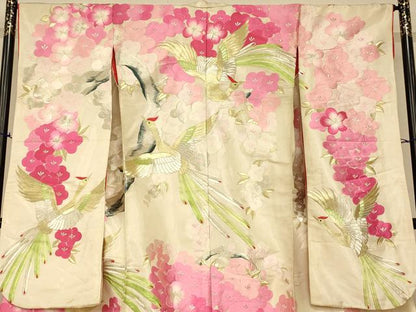 平和屋本店●色打掛　和装　婚礼　結婚式　花嫁　神社挙式　総刺繍　鳳凰枝花文　金銀糸　銀通し地　逸品　AABJ2748fw