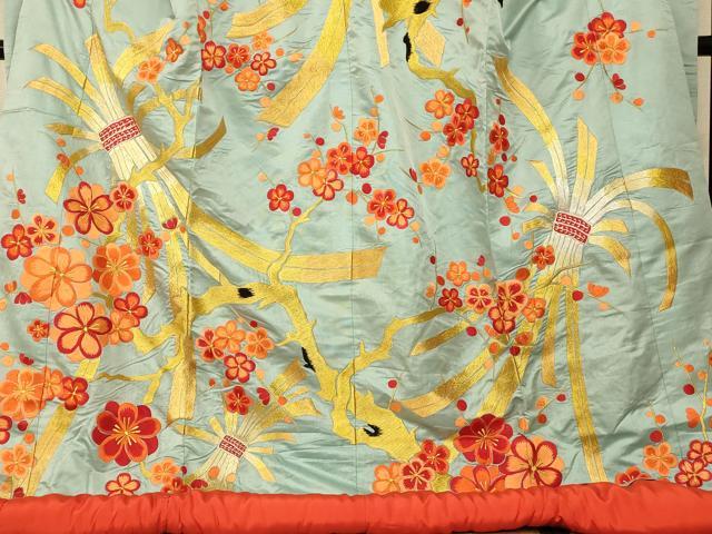 平和屋本店●色打掛　和装　婚礼　結婚式　花嫁　神社挙式　総刺繍　枝梅束ね熨斗文　金銀糸　逸品　AABJ2749fw