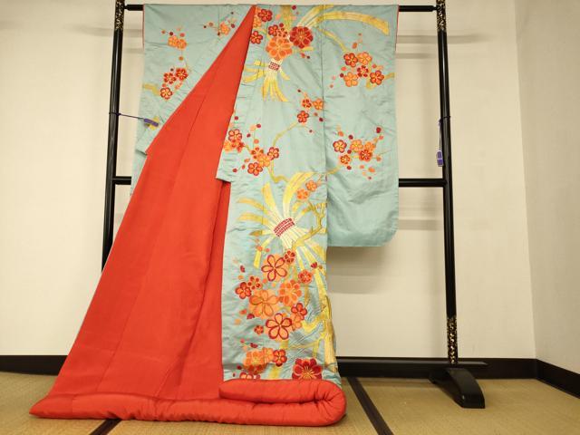 平和屋本店●色打掛　和装　婚礼　結婚式　花嫁　神社挙式　総刺繍　枝梅束ね熨斗文　金銀糸　逸品　AABJ2749fw