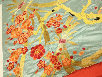 平和屋本店●色打掛　和装　婚礼　結婚式　花嫁　神社挙式　総刺繍　枝梅束ね熨斗文　金銀糸　逸品　AABJ2749fw