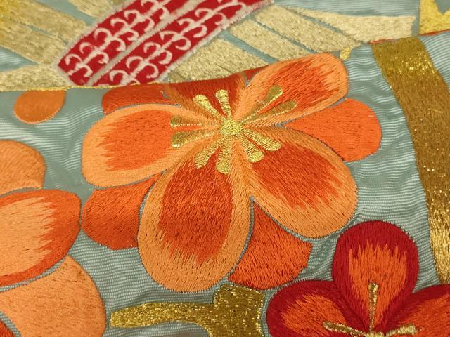 平和屋本店●色打掛　和装　婚礼　結婚式　花嫁　神社挙式　総刺繍　枝梅束ね熨斗文　金銀糸　逸品　AABJ2749fw