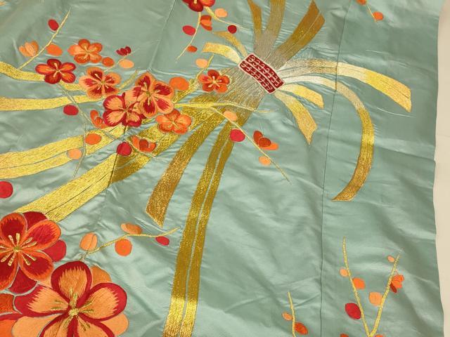 平和屋本店●色打掛　和装　婚礼　結婚式　花嫁　神社挙式　総刺繍　枝梅束ね熨斗文　金銀糸　逸品　AABJ2749fw