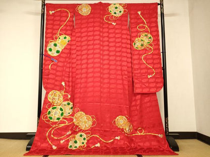 平和屋本店●お引きずり・お引き摺り・引き振袖　和装　結婚式　舞妓　芸妓　芸者　衣装　駒刺繍　花鼓文　金糸　逸品　AABJ2754fw