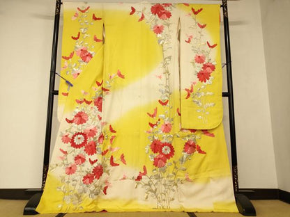 平和屋本店●お引きずり・お引き摺り・引き振袖 和装 結婚式 舞妓 芸妓 芸者 衣装 総刺繍 草花文 暈し染め 金銀糸 逸品 AABJ2758fw
