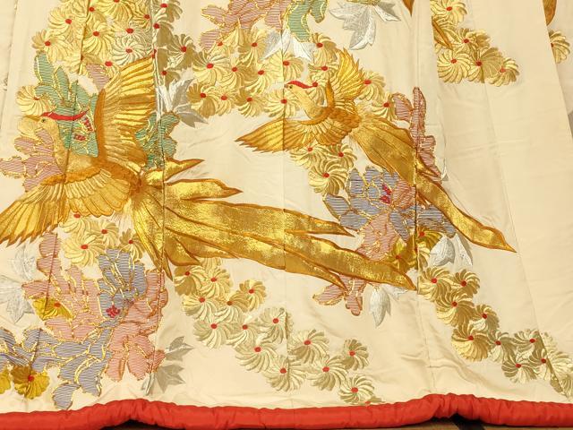 平和屋本店●色打掛　和装　婚礼　結婚式　花嫁　神社挙式　駒刺繍　鳳凰草花文　金銀糸　逸品　AABJ2759fw