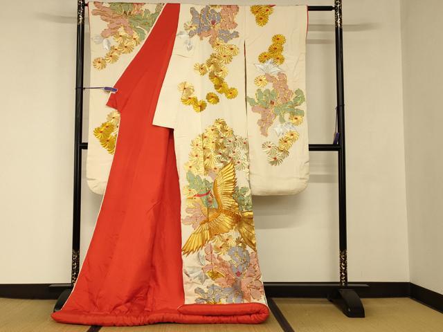 平和屋本店●色打掛　和装　婚礼　結婚式　花嫁　神社挙式　駒刺繍　鳳凰草花文　金銀糸　逸品　AABJ2759fw