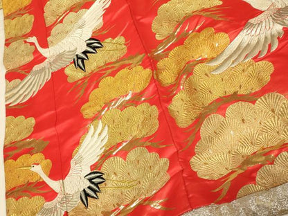 平和屋本店●色打掛　和装　婚礼　結婚式　花嫁　神社挙式　総刺繍　飛鶴松文　金銀糸　逸品　AABJ2760fw