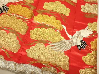 平和屋本店●色打掛　和装　婚礼　結婚式　花嫁　神社挙式　総刺繍　飛鶴松文　金銀糸　逸品　AABJ2760fw