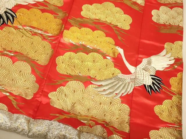 平和屋本店●色打掛　和装　婚礼　結婚式　花嫁　神社挙式　総刺繍　飛鶴松文　金銀糸　逸品　AABJ2760fw