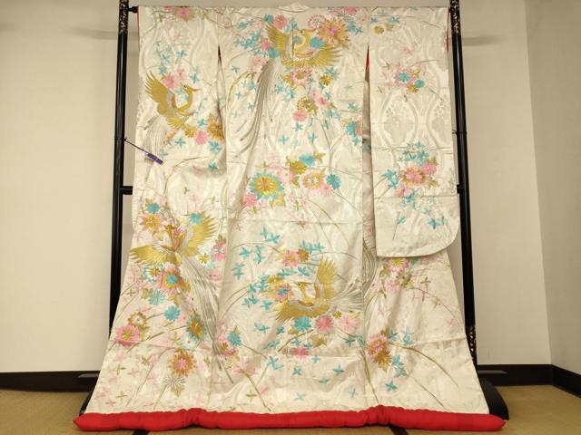 平和屋本店●色打掛　和装　婚礼　結婚式　花嫁　神社挙式　総刺繍　鳳凰草花文　金銀糸　逸品　AABJ2761fw
