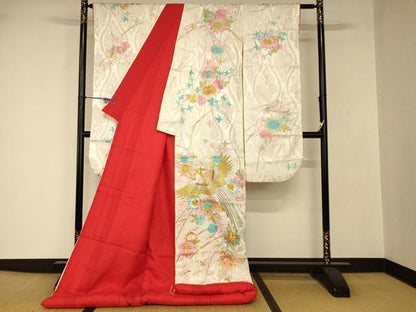 平和屋本店●色打掛　和装　婚礼　結婚式　花嫁　神社挙式　総刺繍　鳳凰草花文　金銀糸　逸品　AABJ2761fw