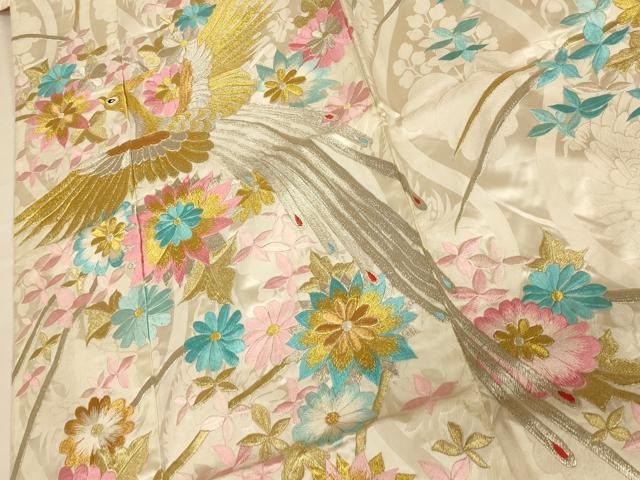 平和屋本店●色打掛　和装　婚礼　結婚式　花嫁　神社挙式　総刺繍　鳳凰草花文　金銀糸　逸品　AABJ2761fw