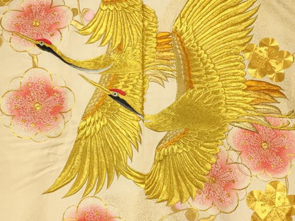 平和屋本店●色打掛　和装　婚礼　結婚式　花嫁　神社挙式　駒刺繍　飛鶴枝梅文　金糸　逸品　AABJ2764fw