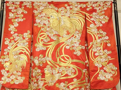 平和屋本店●色打掛　和装　婚礼　結婚式　花嫁　神社挙式　総刺繍　花鳥文　金銀糸　逸品　AABJ2765fw