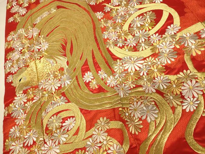 平和屋本店●色打掛　和装　婚礼　結婚式　花嫁　神社挙式　総刺繍　花鳥文　金銀糸　逸品　AABJ2765fw