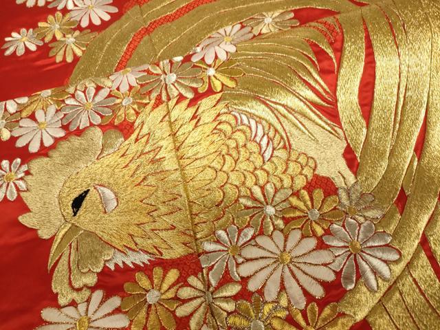 平和屋本店●色打掛　和装　婚礼　結婚式　花嫁　神社挙式　総刺繍　花鳥文　金銀糸　逸品　AABJ2765fw