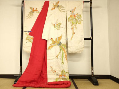 平和屋本店●色打掛　和装　婚礼　結婚式　花嫁　神社挙式　総刺繍　鳳凰草花文　金銀糸　逸品　AABJ2770fw