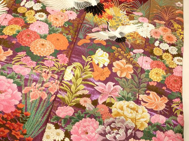 平和屋本店●色打掛　和装　婚礼　結婚式　花嫁　神社挙式　唐織　飛鶴草花山重ね文　暈し染め　金銀糸　金通し地　逸品　AABJ2774fw