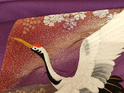 平和屋本店●色打掛　和装　婚礼　結婚式　花嫁　神社挙式　唐織　飛鶴草花山重ね文　暈し染め　金銀糸　金通し地　逸品　AABJ2774fw