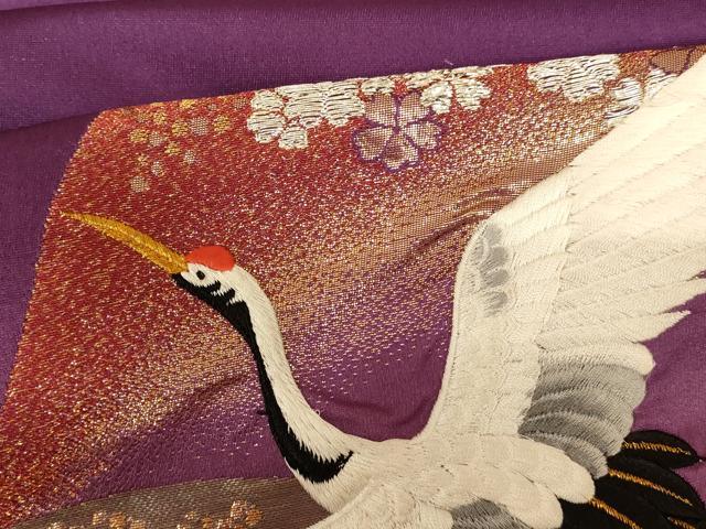 平和屋本店●色打掛　和装　婚礼　結婚式　花嫁　神社挙式　唐織　飛鶴草花山重ね文　暈し染め　金銀糸　金通し地　逸品　AABJ2774fw