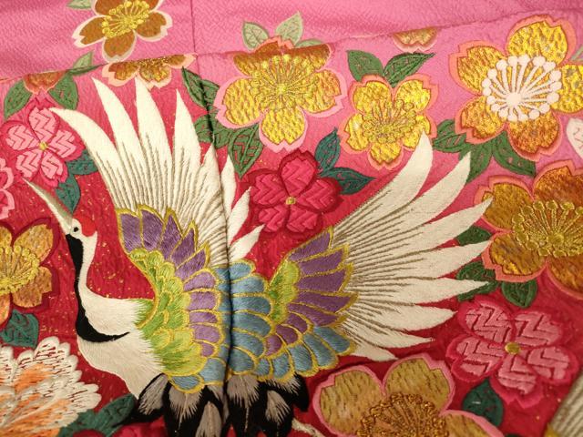 平和屋本店●色打掛　和装　婚礼　結婚式　花嫁　神社挙式　唐織　飛鶴草花文　暈し染め　金銀糸　金銀彩　逸品　AABJ2776fw
